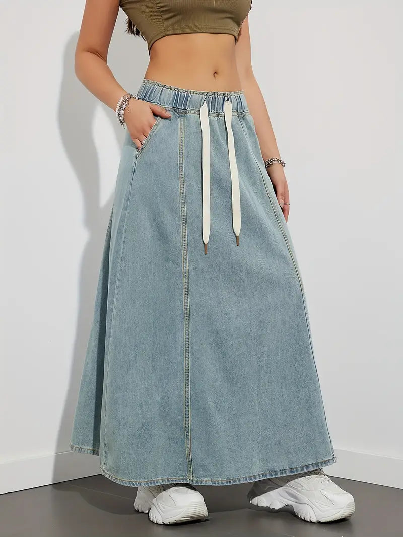 Adora – Denim Maxi Skirt
