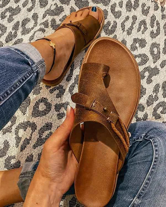 Valestra – Stylish Slip-On Leather Sandals