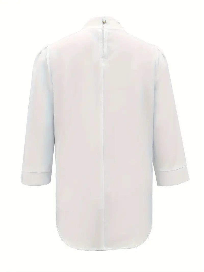 Dravessa – Floral Elegance High Collar Blouse