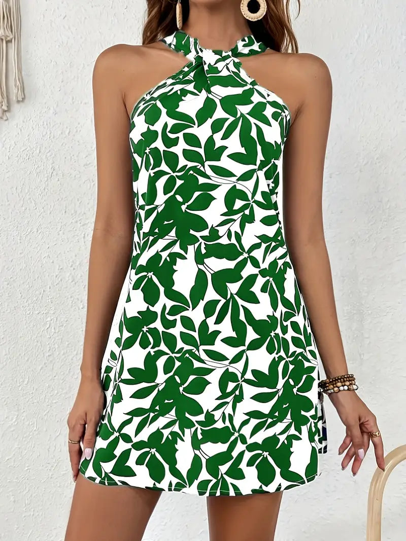 Kale – Elegant Halter Neck Mini Dress
