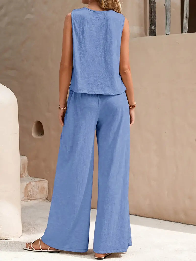 Remy – Elegant Sleeveless Top and Pants Set