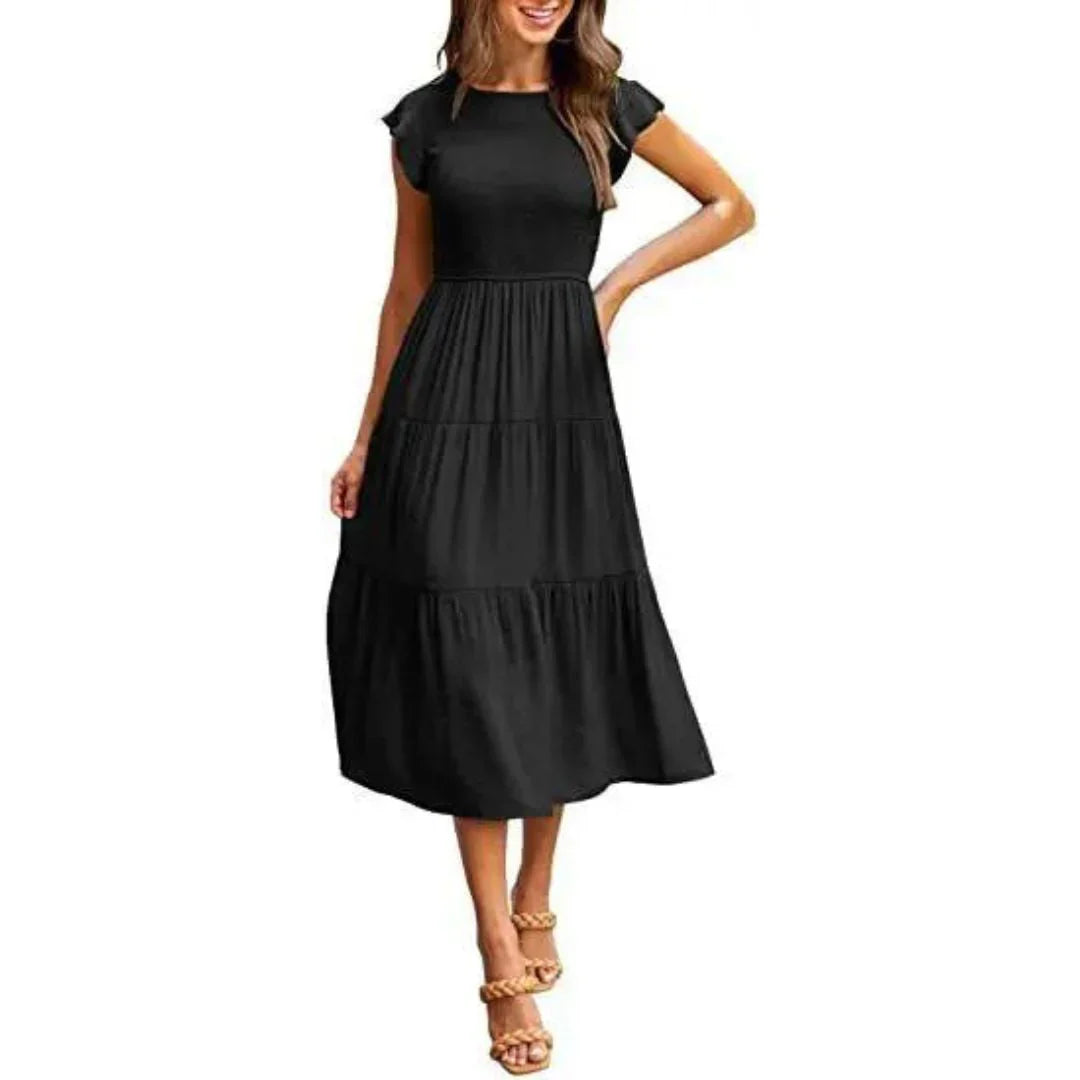 Paloma – Elegant Cotton Tiered Midi Dress