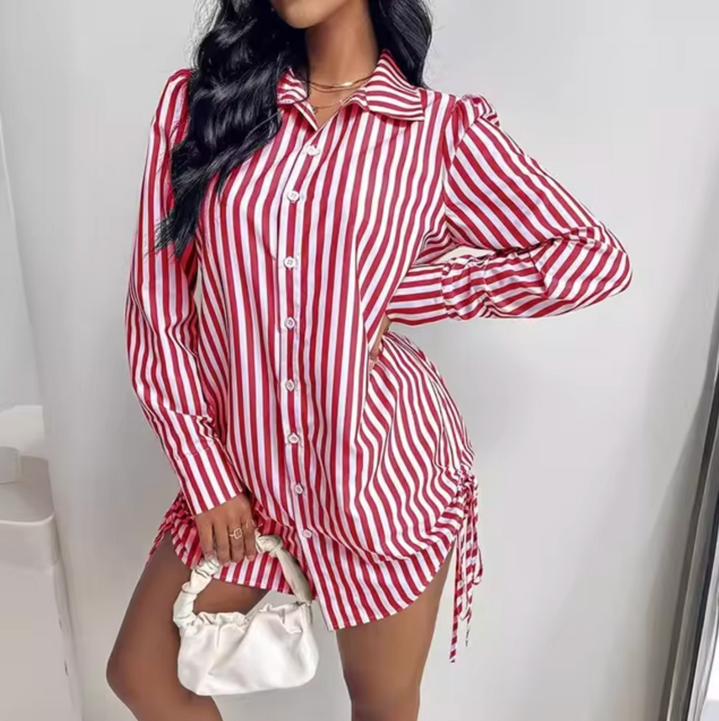 Kiri – Striped Dress with Buttons