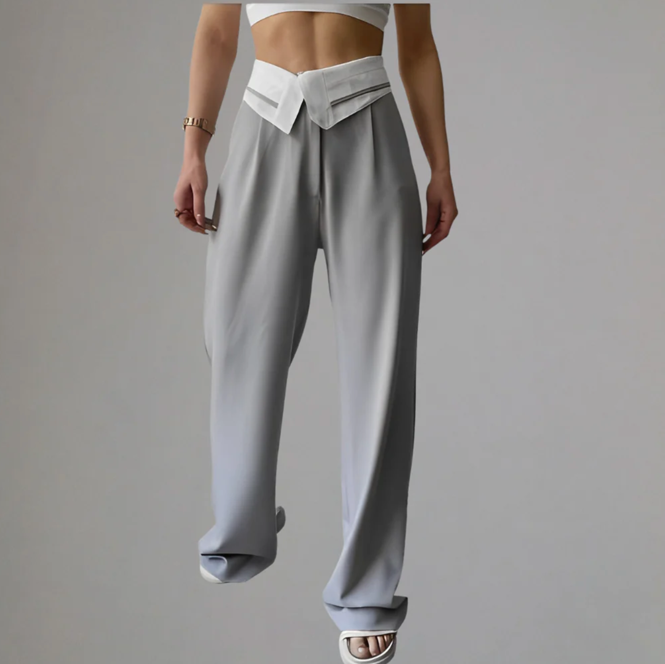 Morgessa – Elegant Wide-leg, High-waisted Trousers