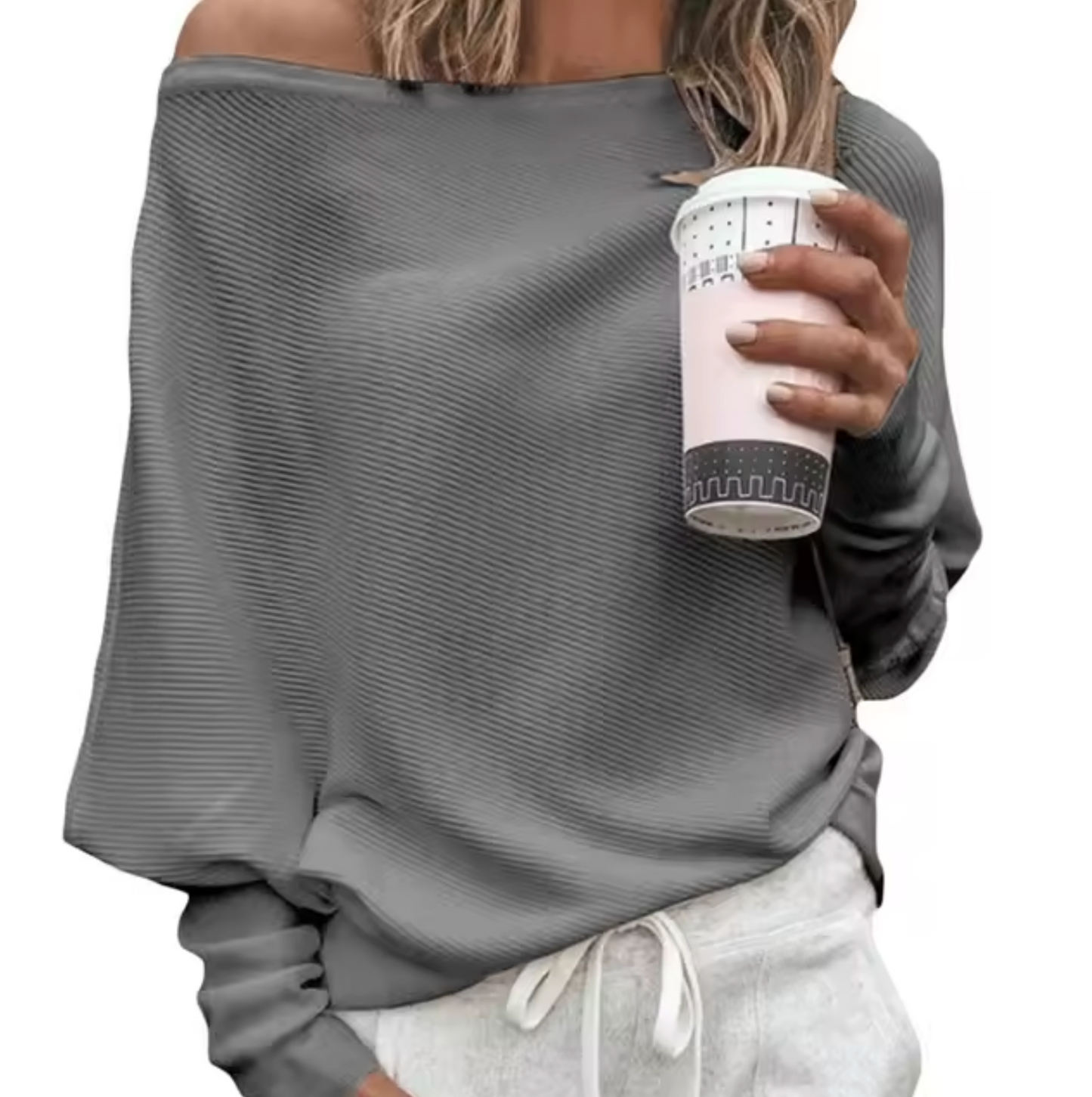 Tanya – Elegant Off-Shoulder Knitted Blouse