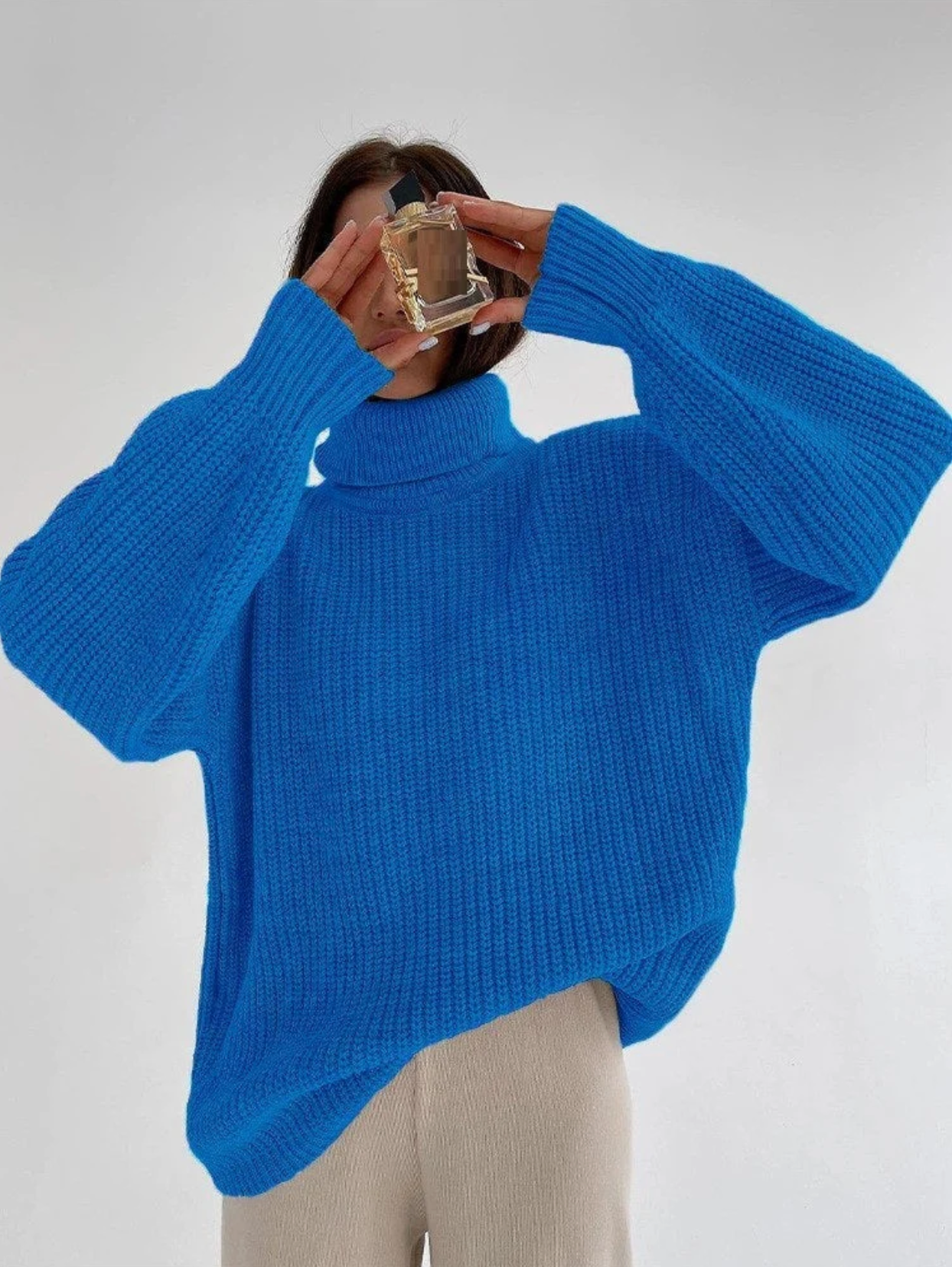 Aloe – Oversized Knitted Turtleneck Sweater