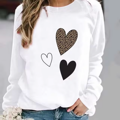 Adora – Cotton Sweater with Heart Print