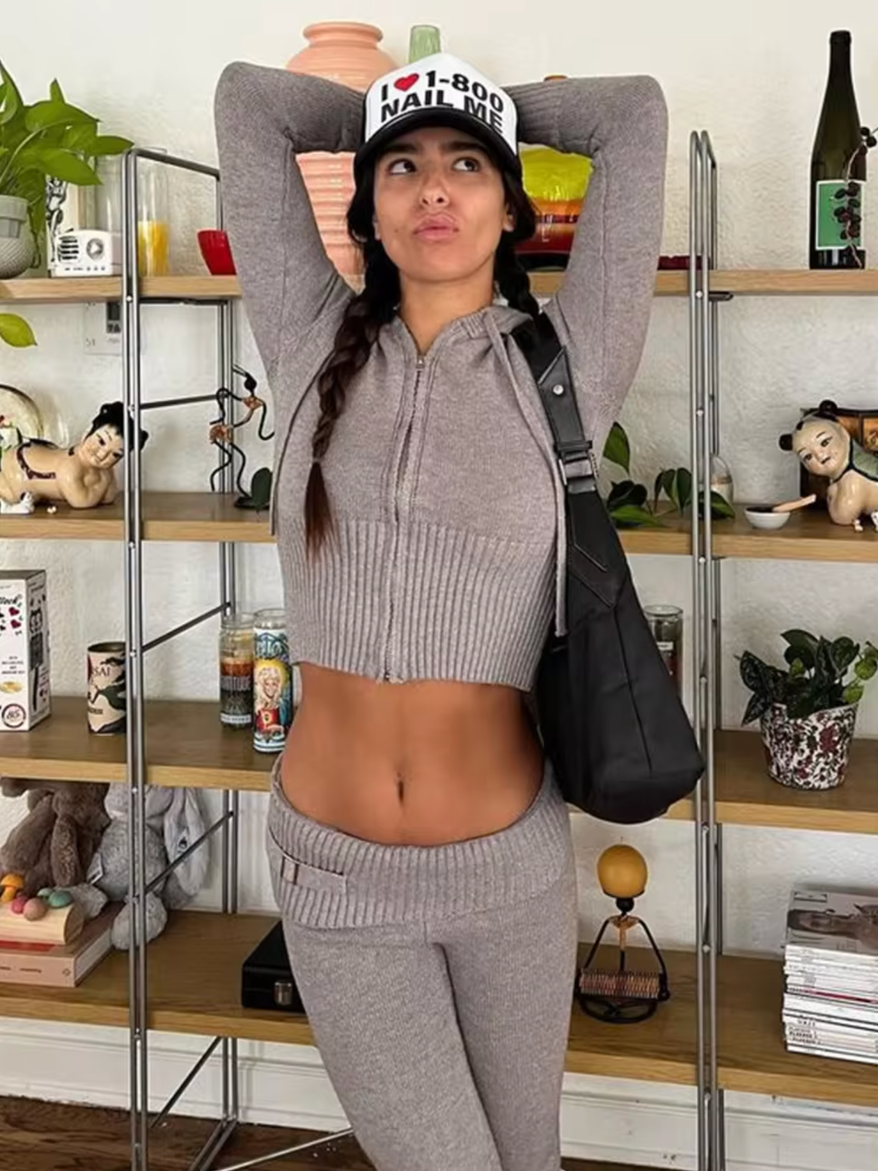 Alona – Knitted Cropped Hoodie and Pants