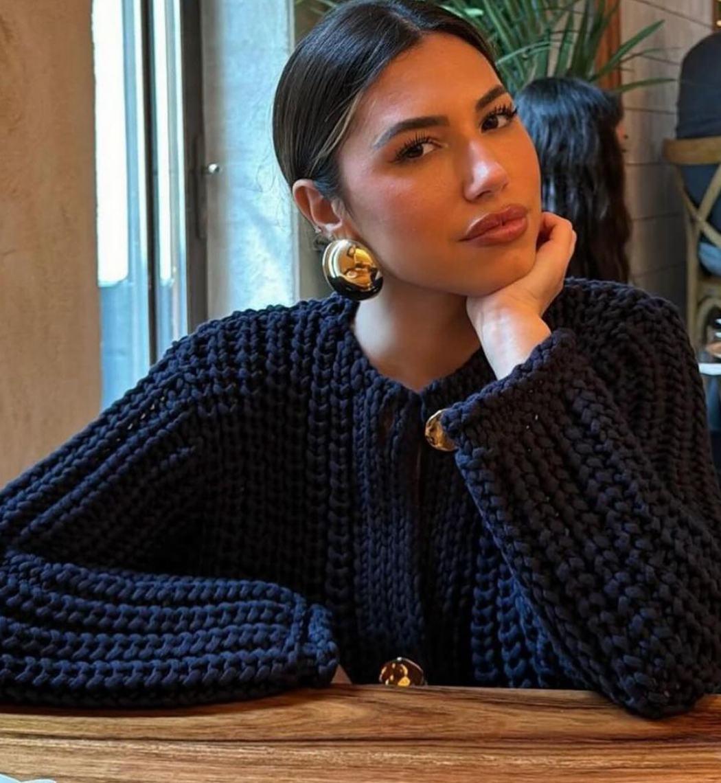Navy chunky knit cardigan hotsell
