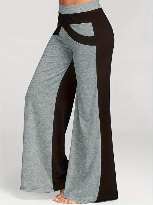 Xylaris – Stylish Wide Leg Pants with Color Block Design
