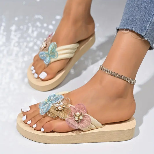 Verona – Floral Wedge Sandals