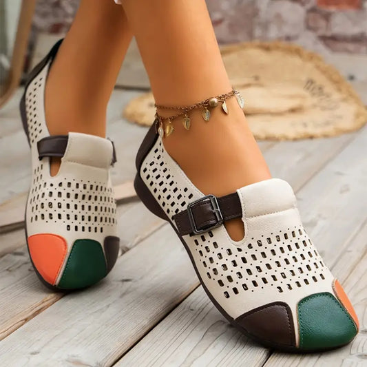 Gisandria – Unique Perforated Flat Shoes