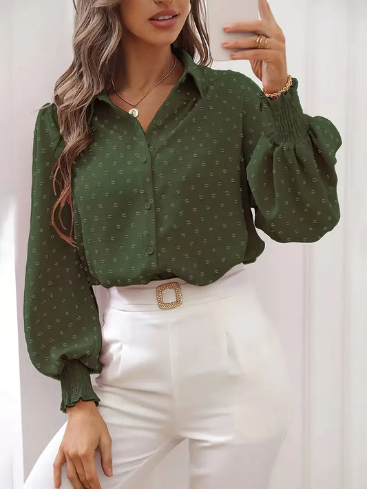 Alba – Stylish Smocked Cuff Sleeves Blouse