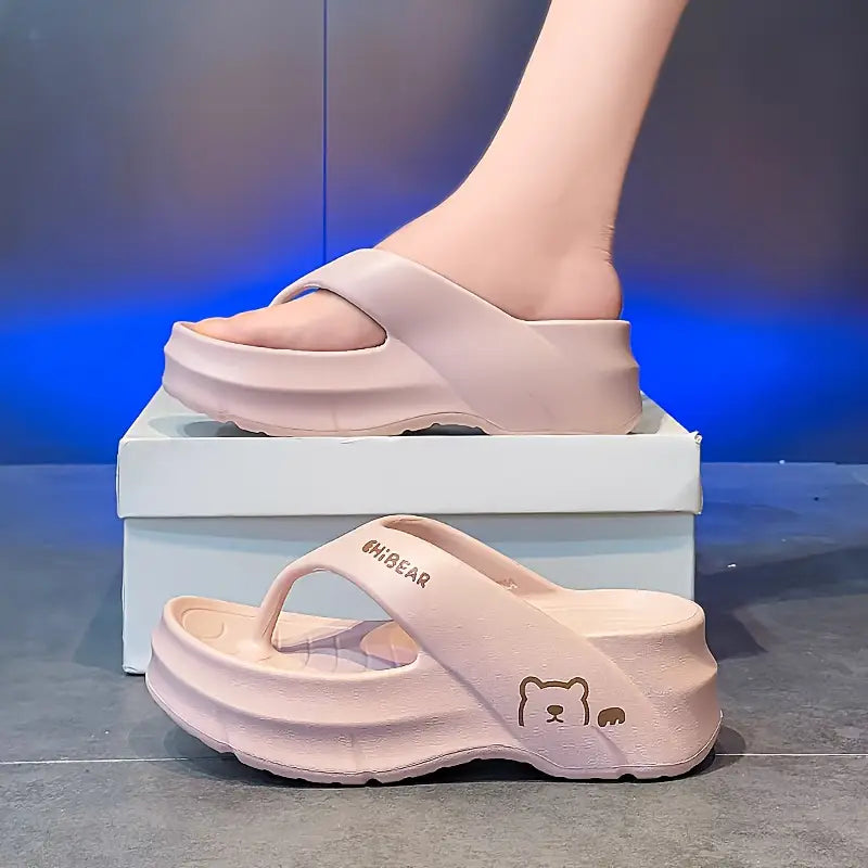 Cresida – Cute Cartoon Platform Flip-flops