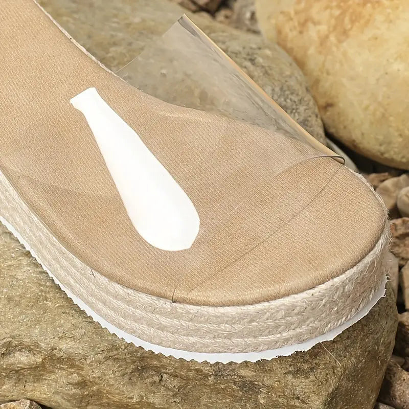 Ayumiya – Espadrille Platform Sandals with Transparent Strap
