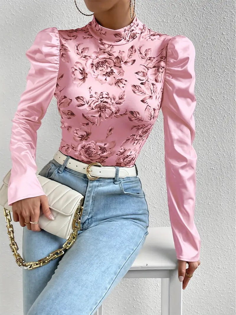 Lilienne - Vintage-style Long-sleeved Satin Blouse