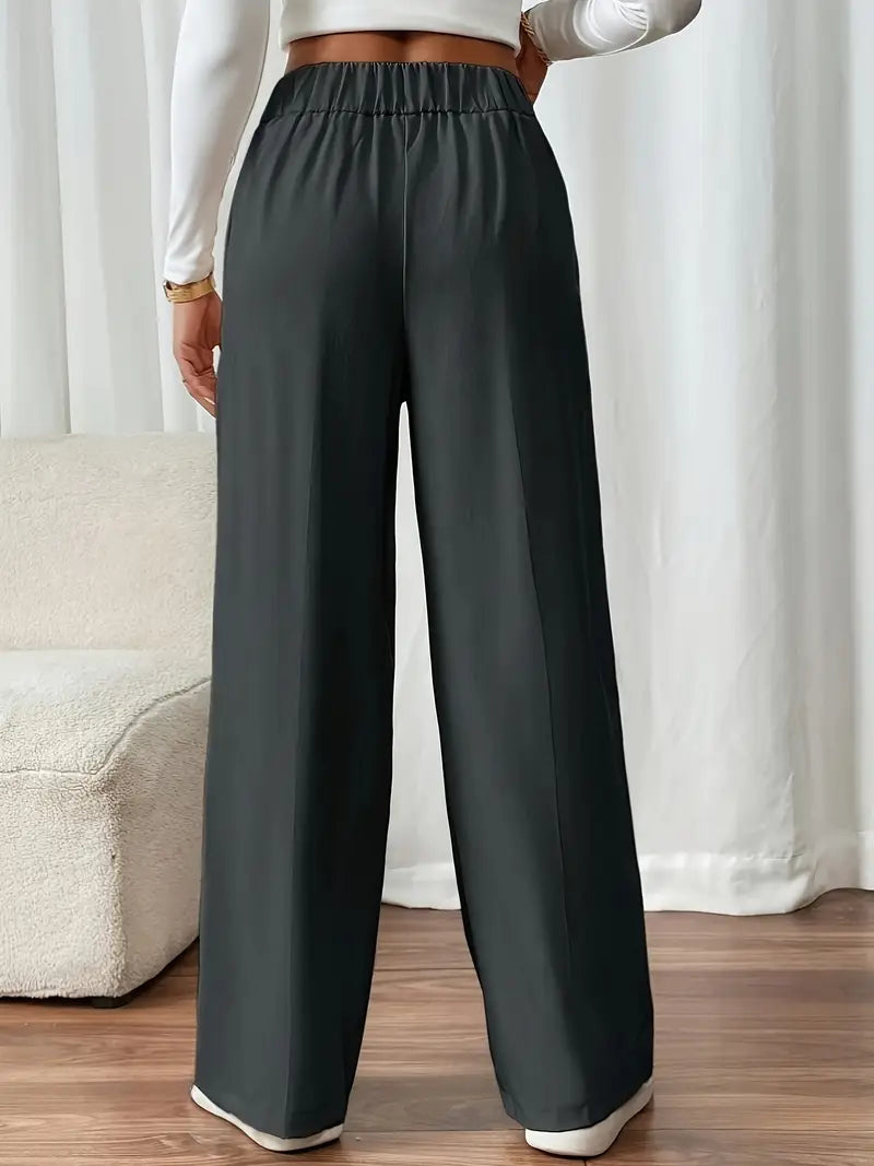 Lethoria – Elegant High-waisted Wide-leg Trousers
