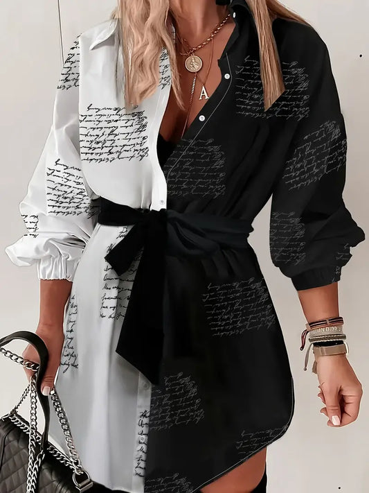 Hexana – Artistic Black and White Dress