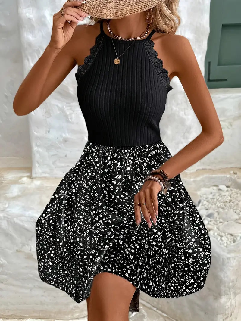 Novira – Cotton Knit Halterneck Dress