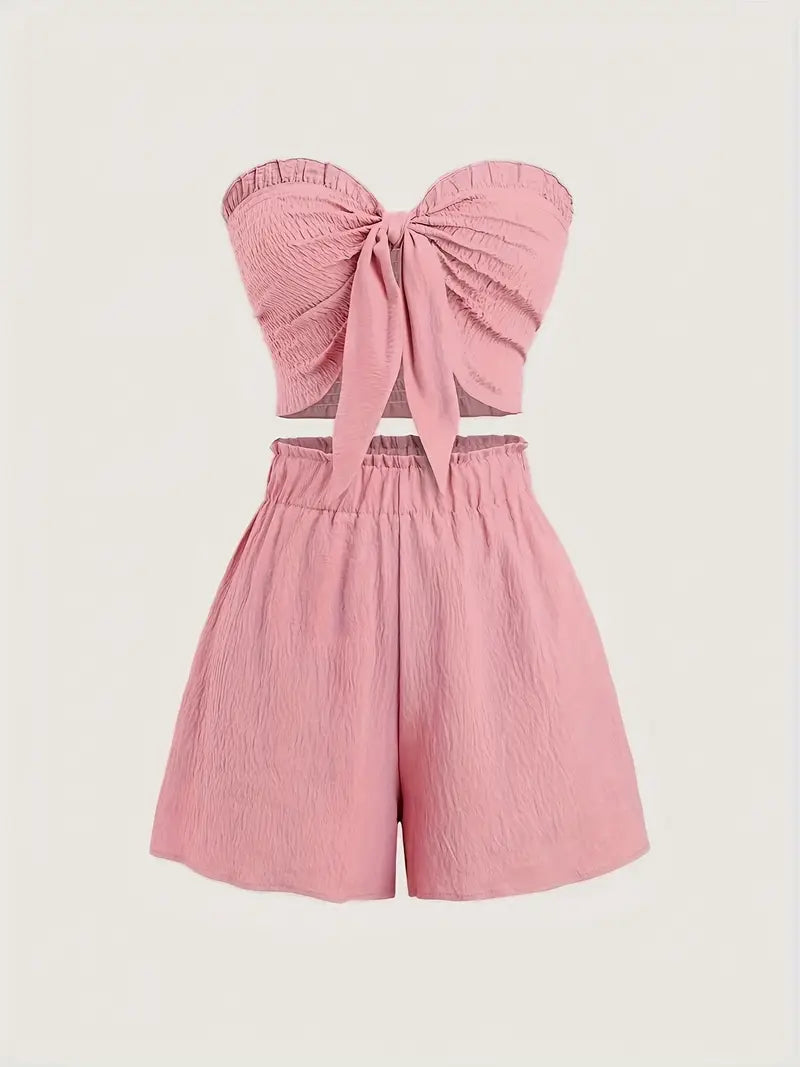 Ivigail – Structured Bandeau Set with Bow