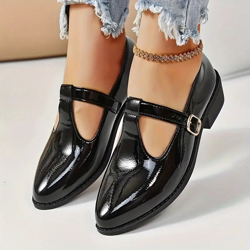 Salma – Stylish Black Leather Shoes