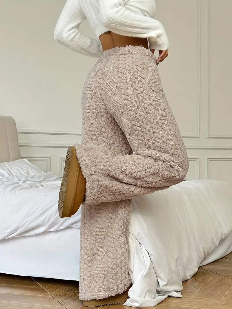Chenda – Plush Wide-leg Pants