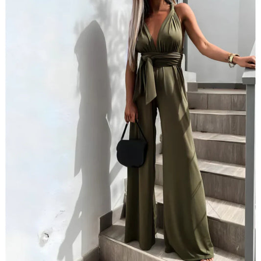 Sabella – Elegant V-neck Jumpsuit