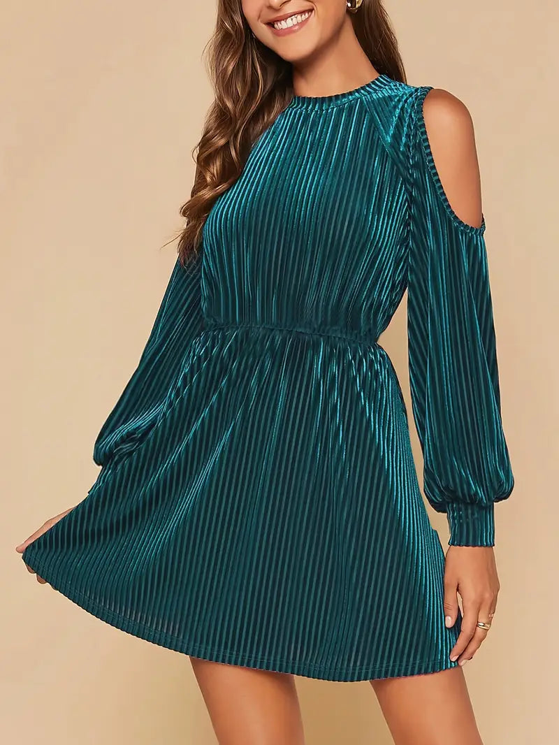 Ingrid – Pleated Velvet Dress