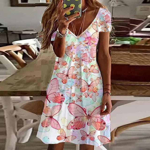 Eryss – Charming V-neck Short Sleeves Dress