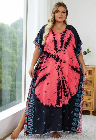 Azrielle – Tie-dye Pattern Loose Maxi Dress