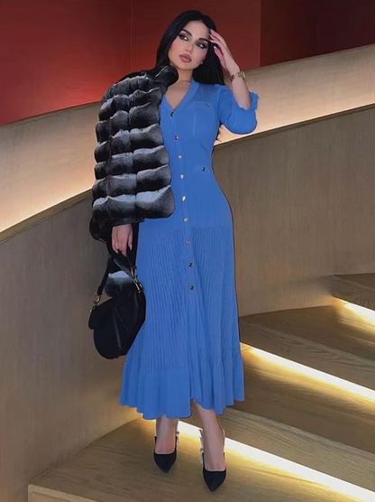 Althea – Knitted Ruffle Dress