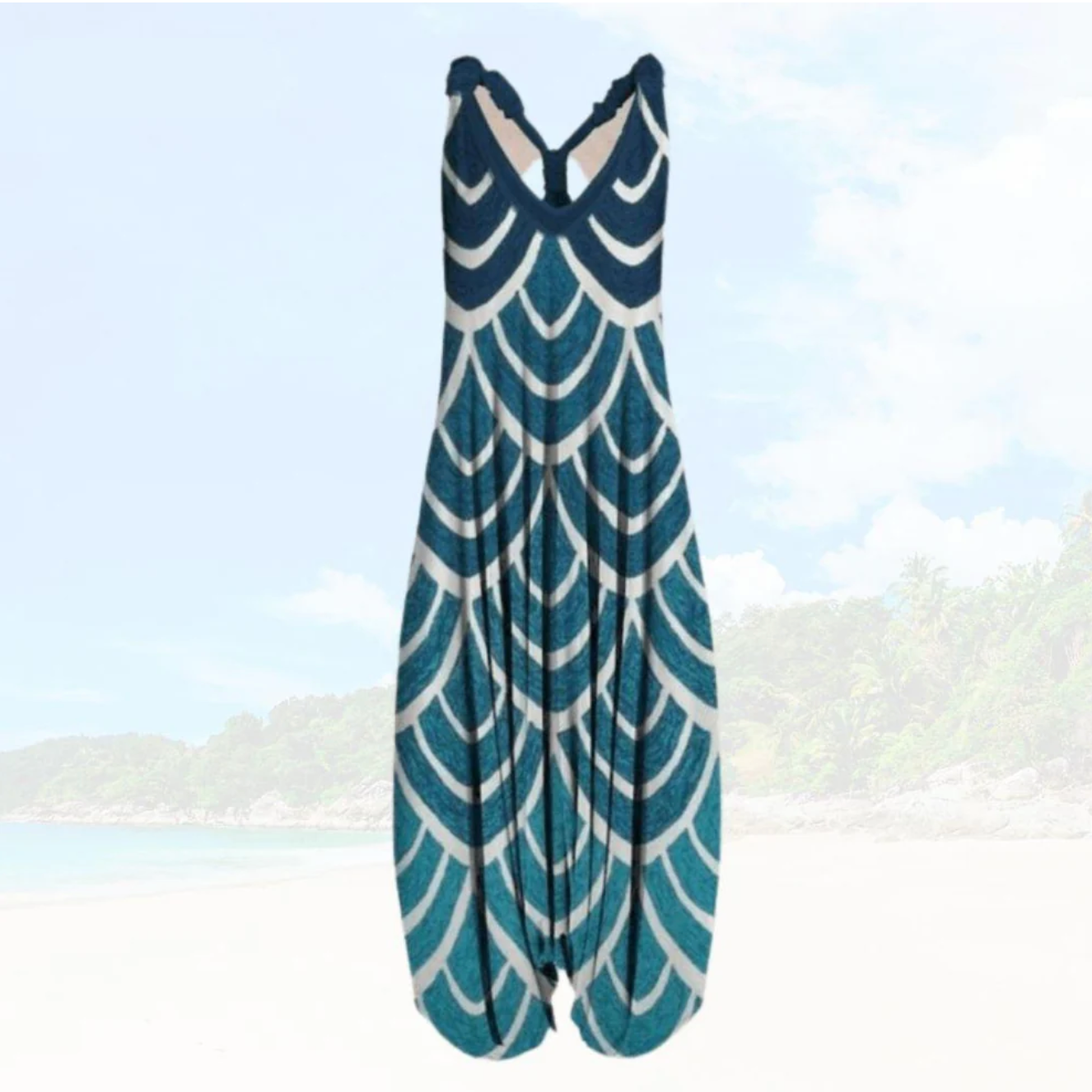 Zevaris – Wide-leg Boho-style Jumpsuit