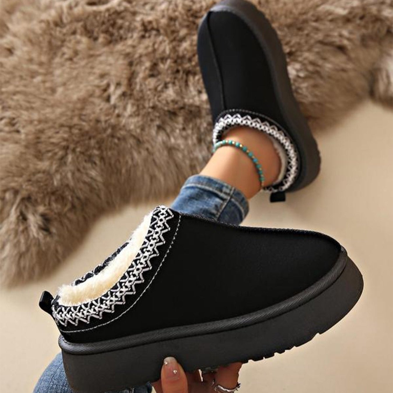 Audrey - Fashion snow muffin chunky boots