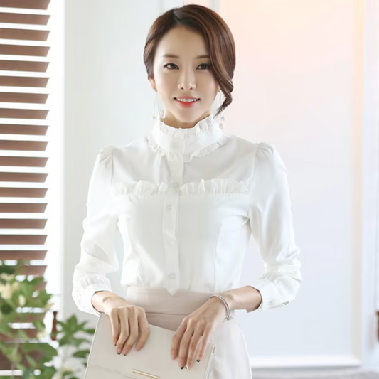 Evalyn – Stylish Cotton High Neck Blouse