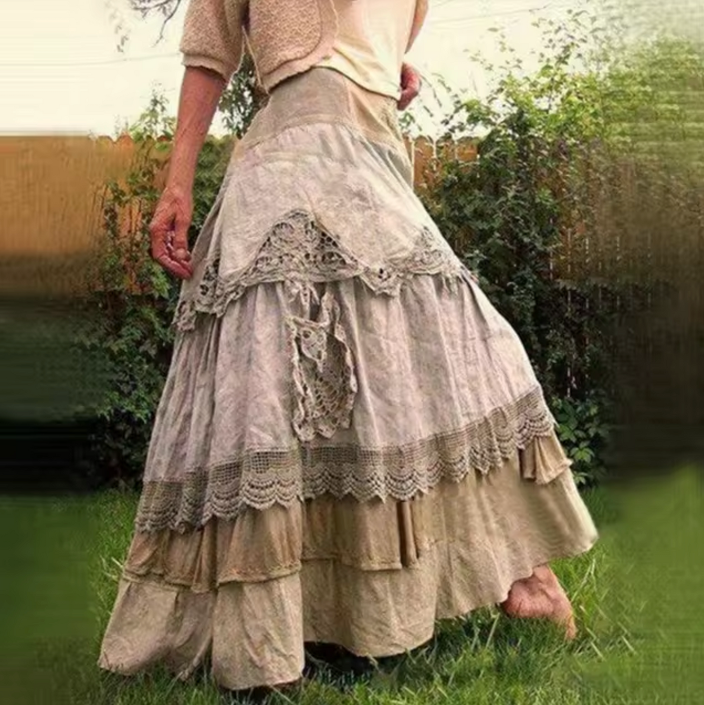Portia – Boho Layered Long Skirt