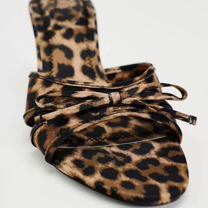 Maila – Leopard Print High Heel Slippers