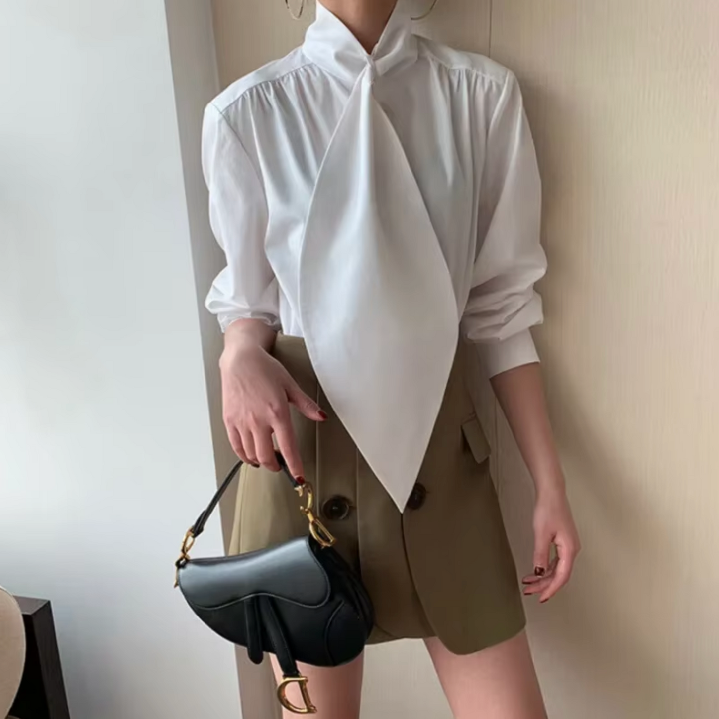 Selda – Cotton High Collar Blouse