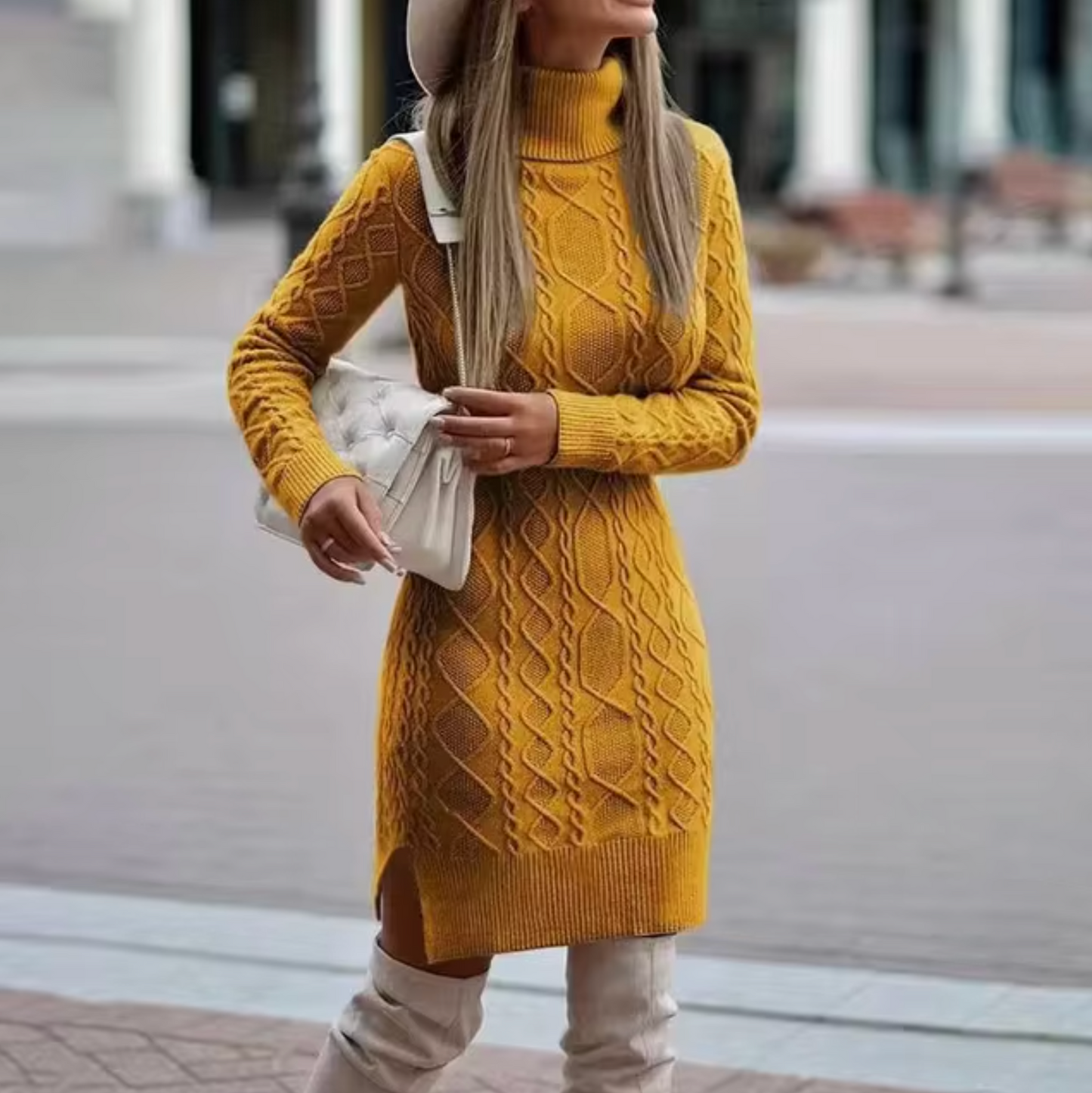 Keola – Knitted Turtleneck Dress