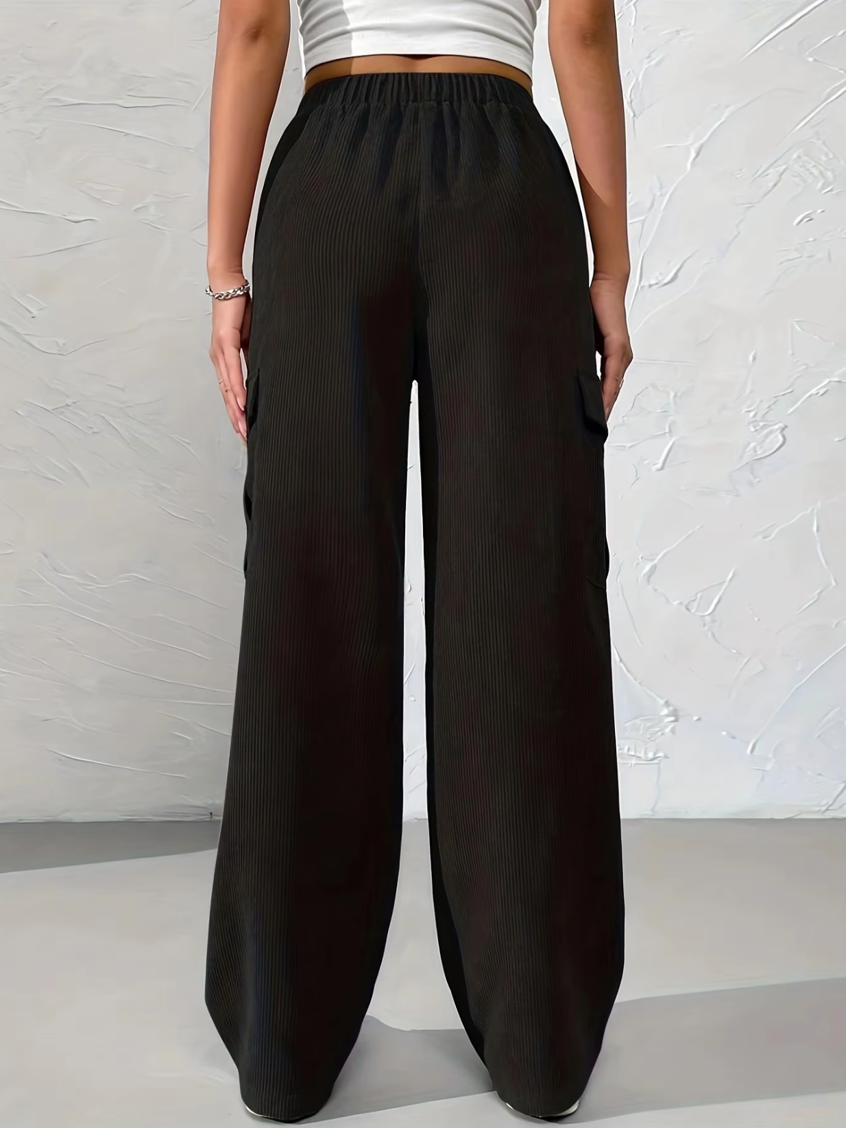 Shari – Curduroy Wide Leg Cargo Pants