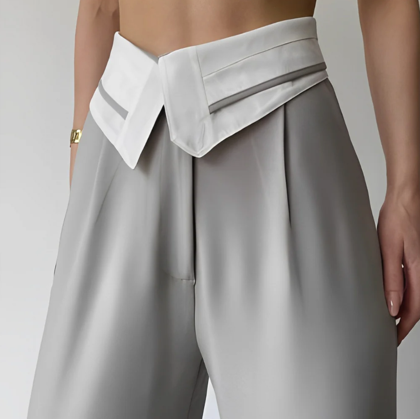 Morgessa – Elegant Wide-leg, High-waisted Trousers