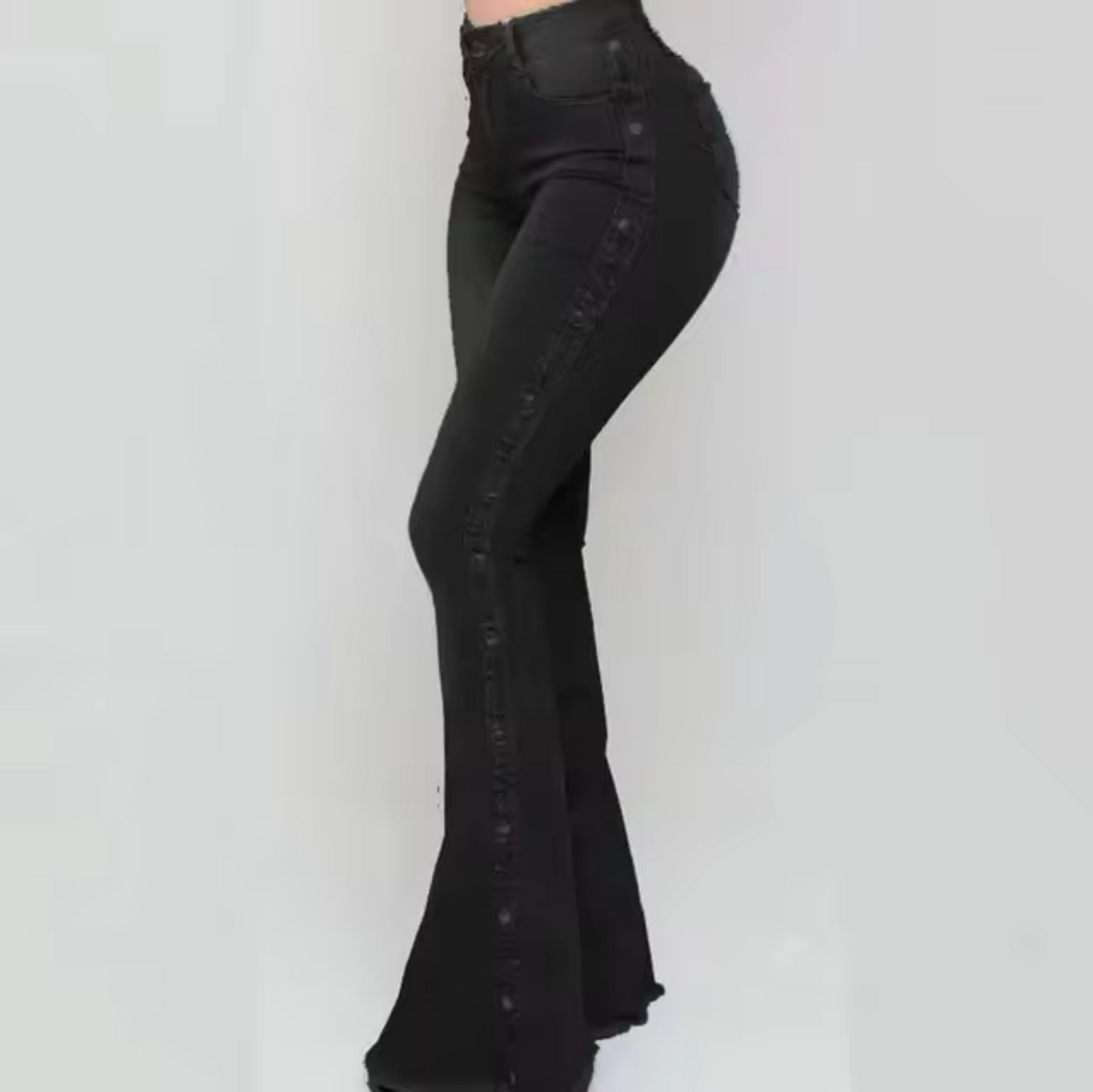 Bernice – Stretchy Denim Flared Trousers