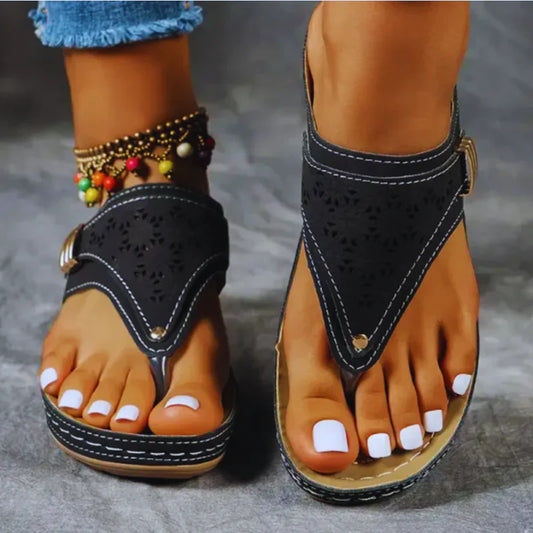 Laida – High-quality Leather Wedge Sandals