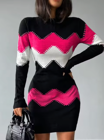 Miel – Knitted Long Sleeves Mini Dress