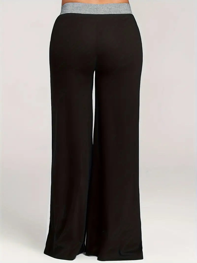 Xylaris – Stylish Wide Leg Pants with Color Block Design
