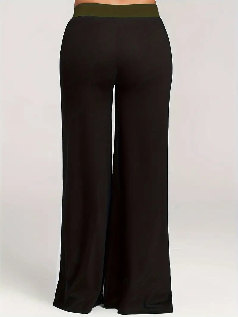Xylaris – Stylish Wide Leg Pants with Color Block Design