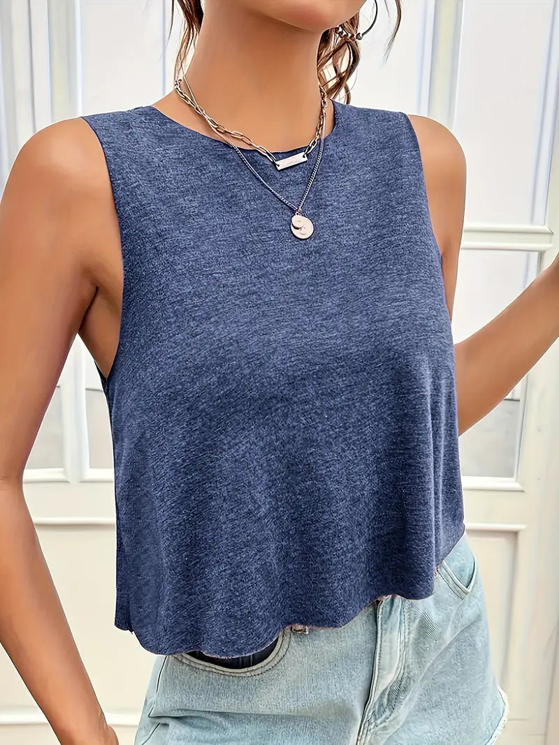 Thessina – Stylish Sleeveless Cotton Crop Top