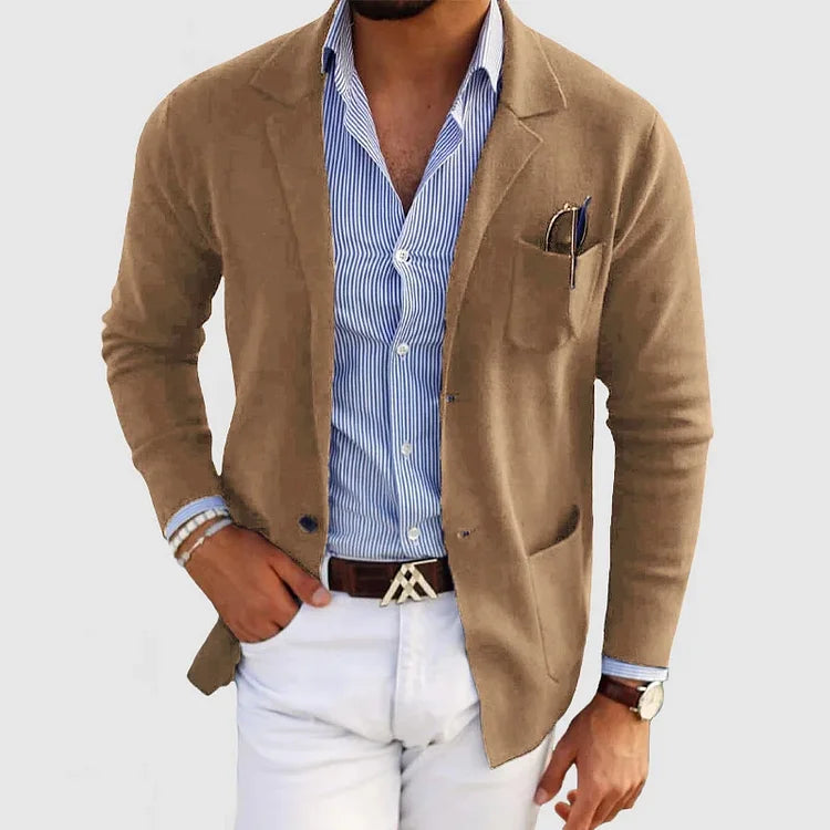 Stylish men's blazer with pockets, casual button-down collar, and lapels – Nico