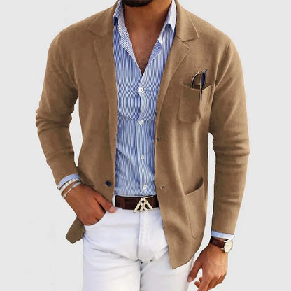 Stylish men's blazer with pockets, casual button-down collar, and lapels – Nico