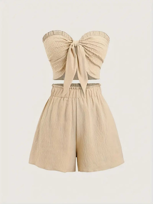 Ivigail – Structured Bandeau Set with Bow