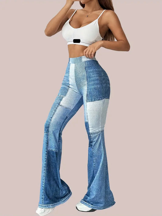 Elyssara - Stylish Patchwork Flared Trousers